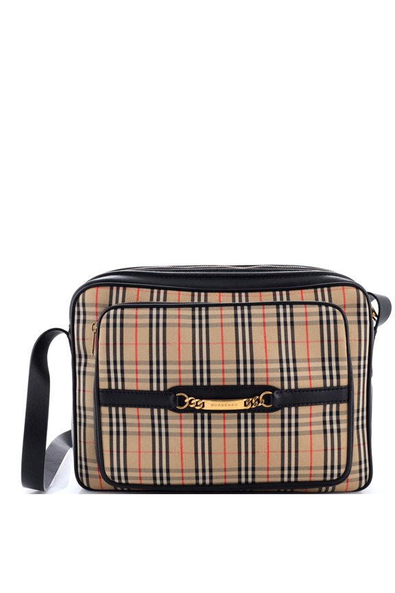 Pre-Owned Link Chain Camera Bag 1983 Knight Check Canvas Large By Rebag
