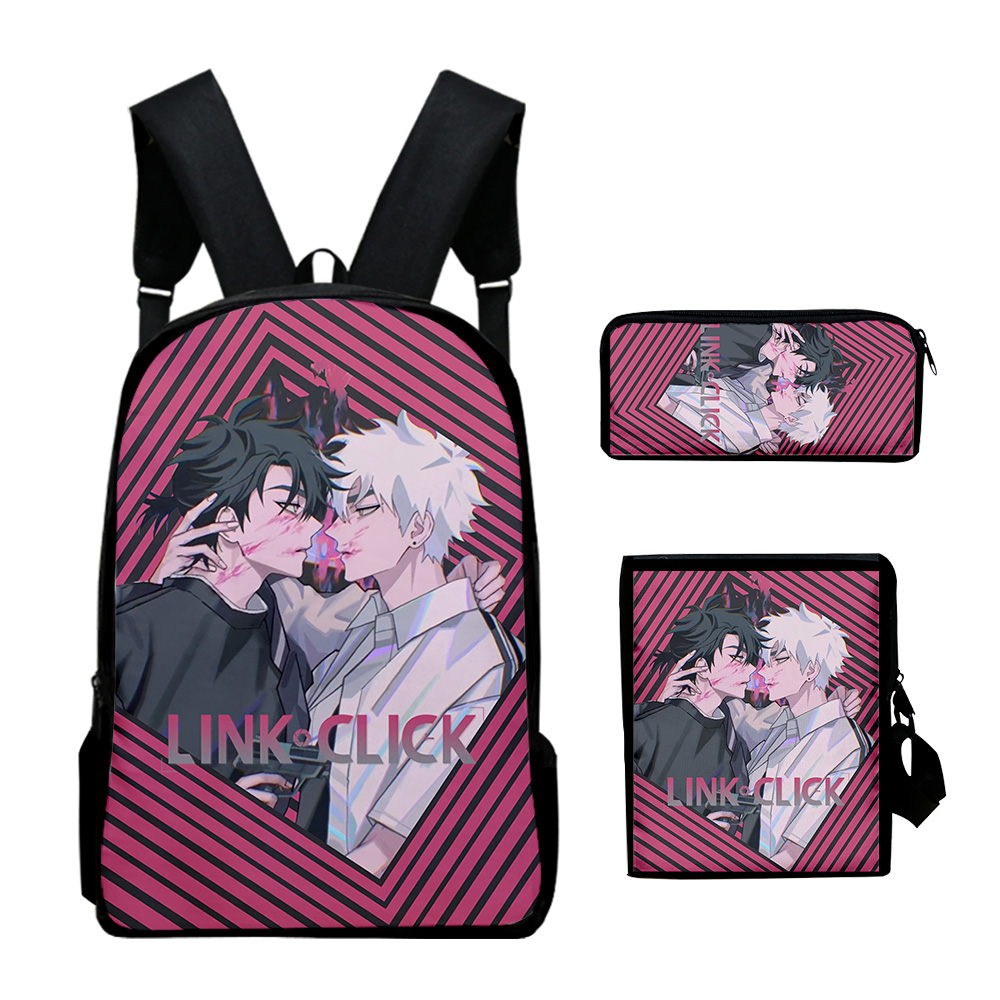 Linkclick Merch Link Click Merch 3pcs/set Zipper Backpack 3D Print Waist Bag Work ...