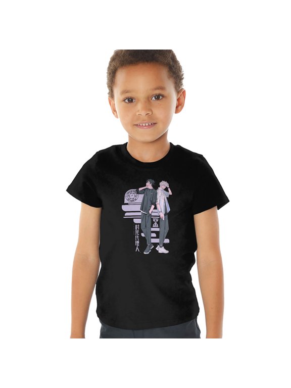Link Click Past or Future Let Them Be Kids T Shirt (4) for Toddler Boys and Girls, Black