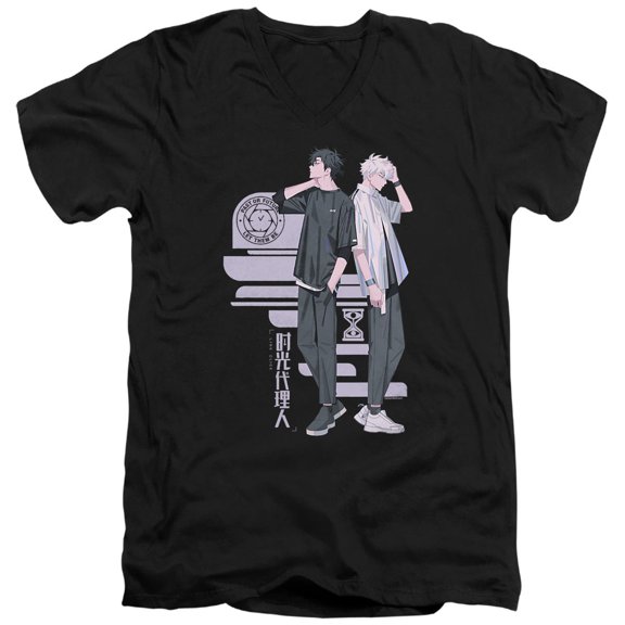 Link Click Past or Future Let Them Be Unisex Adult V-Neck T Shirt (2X-Large) Black