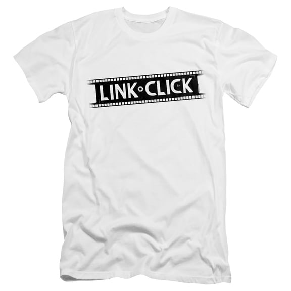 Link Click Photo Film Logo Unisex Adult Canvas Brand T Shirt, White, X-Large