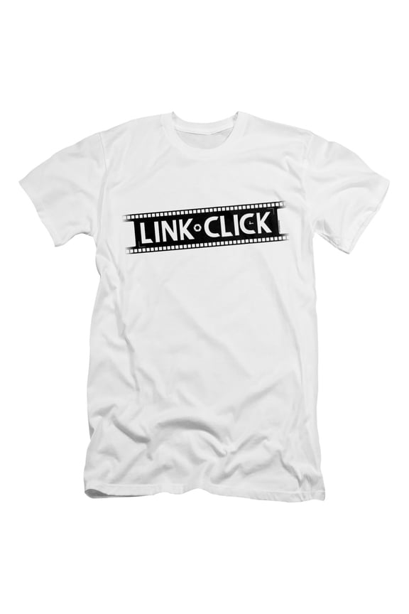 Link Click Photo Film Logo Unisex Adult Canvas Brand T Shirt, White, X-Large
