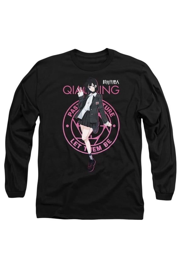 Link Click Qiao Ling Past or Future Unisex Adult Long-Sleeve T Shirt, Black, Small