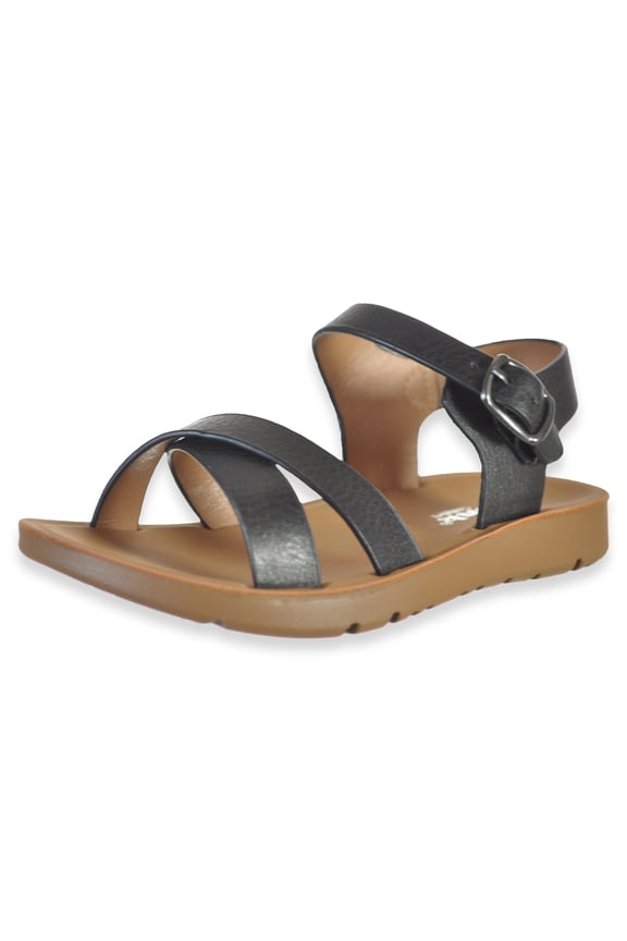 Girls' Buckle Strap Sandals Color: black Size: 9 toddler