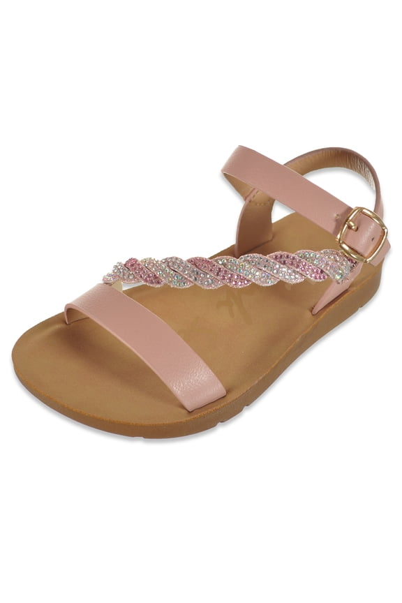 Girls' Cross-Strap Sandals Color: pink Size: 4 toddler