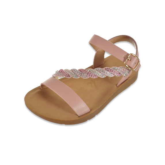 Link Girls' Cross-Strap Sandals - pink, 7 toddler