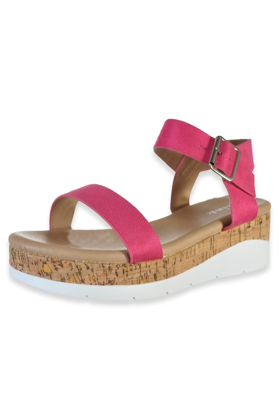 Girls' Nub Wedge Sandals Color: fuchsia Size: 13 youth