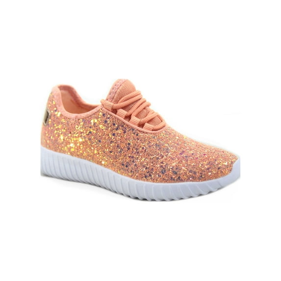 Link Girls' Shoes Flats Glitter Sneaker Dusty Rose Size 11