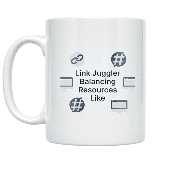 Link Juggler Balancing Resources Like a Pro - Tech-Savvy Individual - 11 oz Ceramic Coffee Mug
