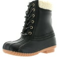 thumbnail image 1 of Link KYLA-3K Children Girl's Fashion Snow Mid Calf Waterproof Lace Up Duck Boots, Black, 10, 1 of 4