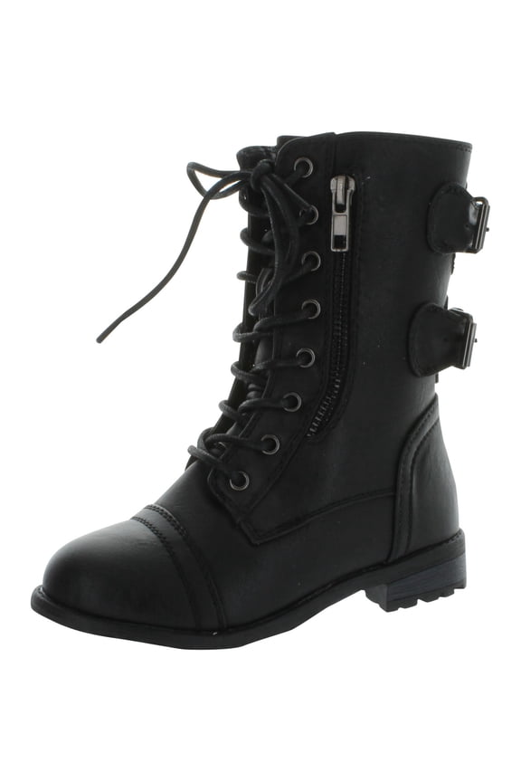 Link Mango-61K Girls Zipper Military Combat Boot