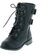 thumbnail image 1 of Link Mango-61KA Baby Girls Combat Lace Up Boots Black Toddler, 1 of 7