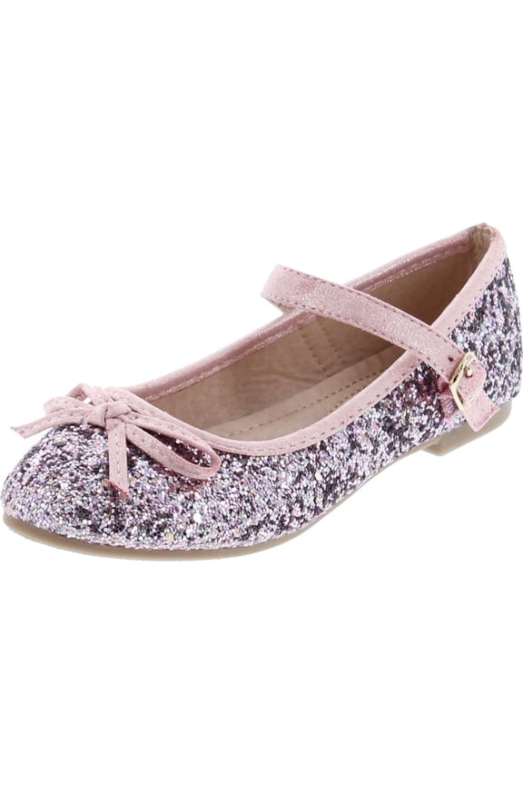 Marina-36K Girl's Glitter Bow Ballerina Party Dressed Flat Mary Janes