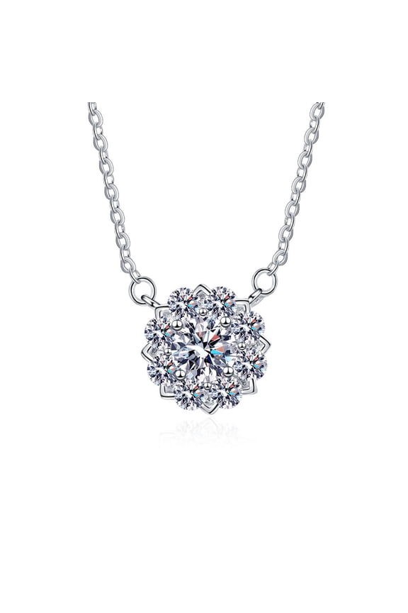 Link Necklace for Women, Mrs Necklace for Women Sunflower Pendant with Cubic Zirconia Silver Link Chain Necklace for Women Cable Chain