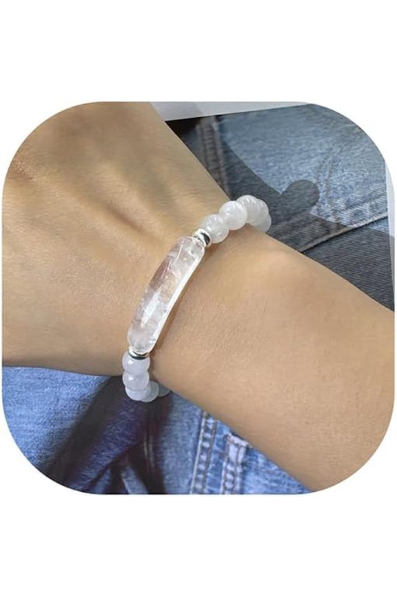 Link Pheromone Bracelet for Women Rose Quartz Pheromone Bracelet Natural Stone Pink Beaded Bracelet Handmade Good Luck Energy Chakra Bangle Jewelry Gifts for Women Mom