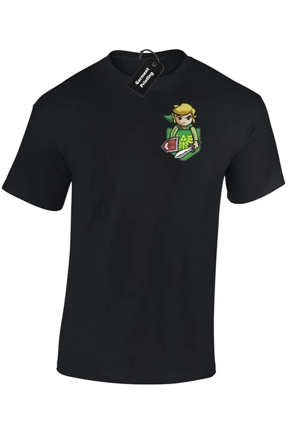 Link Pocket Gamer Gaming Crest Hyrule Gift Unisex S-5XL T-Shirt