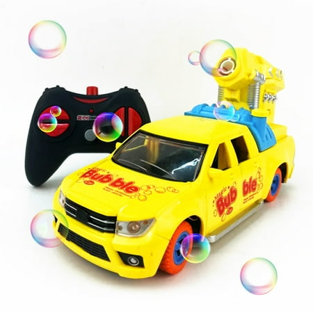 Link Remote Control Bubble Pickup Truck with Lights Rechargeable Car - Yellow