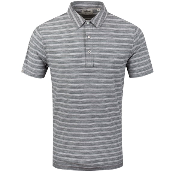Link Soul Men's Large Yarn Dyed Striped Heather Grey Short Sleeve Polo