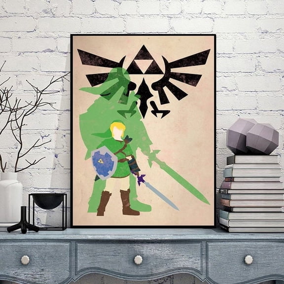 Link The Legend Of Zelda Minimalist Style Video Game Art Poster Print, Cool Geeky Gaming Decor