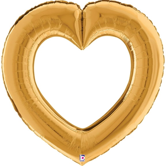 Link Together Gold Heart Balloon 32"