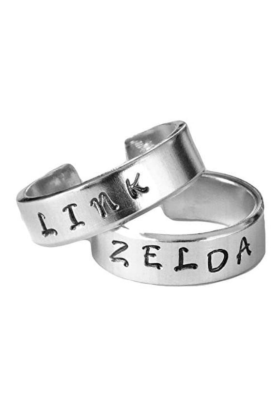 Link and Zelda Ring Set - Best Friends - Couples Ring Set Legend of Zelda Ins...