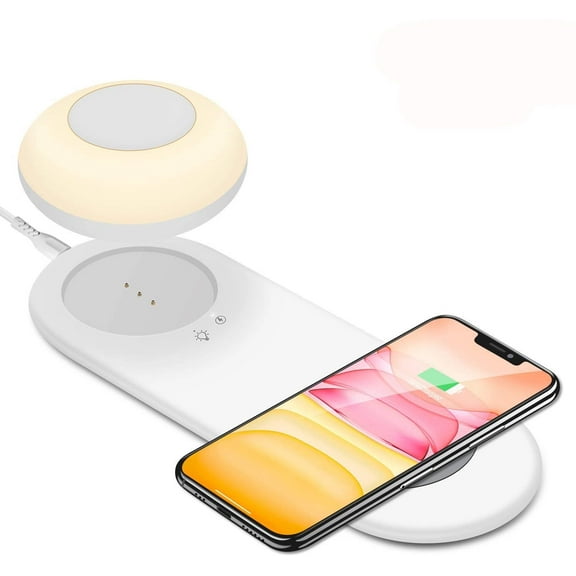 Link2Home 2-in-1 Bedside Detachable Lamp with Fast 10W Wireless Charger, Magnetic and Hook