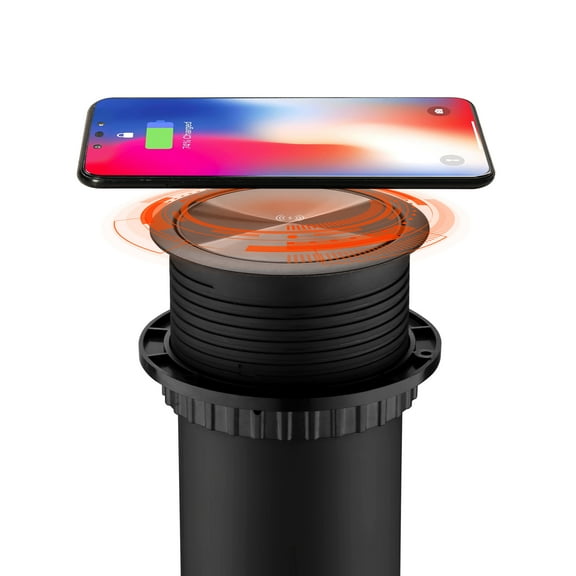 Link2Home Automatic Pop up Outlet with 10W Induction Wireless Charger, 2 Outlets, 2 USB Ports