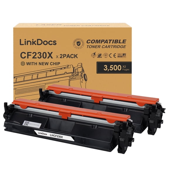 LinkDocs 30X CF230X Toner Cartridge Compatible for 30X CF230X Toner Cartridge Used with Pro MFP M227fdw M203dw M227fdn M203dn M227sdn M203d M207 M203 Printers (Black 2-Pack)