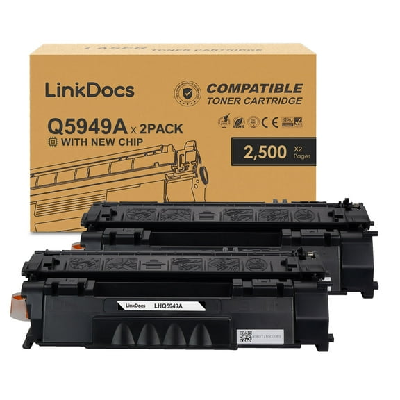 LinkDocs 47A Toner Cartridge Compatible  for HP 49A Q5949A Toner Cartridge used with HP Laserjet 1320 1320n 3390 1160 1320tn 1320nw 3392 P2015 P2015dn Printer Ink (Black 2-Pack)