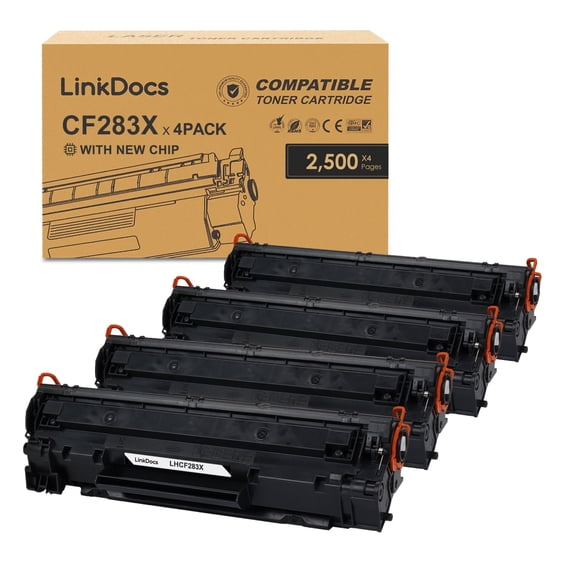 LinkDocs 83X Toner Cartridge Compatible for HP 83X CF283X High Yield Toner Cartridge used with HP LaserJet Pro M201dw M225dw M225dn M201n Printer Ink (Black 4-Pack)