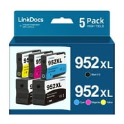 952XL Compatible 952 952XL Ink Cartridges with Upgraded new chip used with OfficeJet Pro 8710 8720 7740 8210 8715 8740 7720 8702 Printer 5-Pack, 2 Black and 1 each CMY