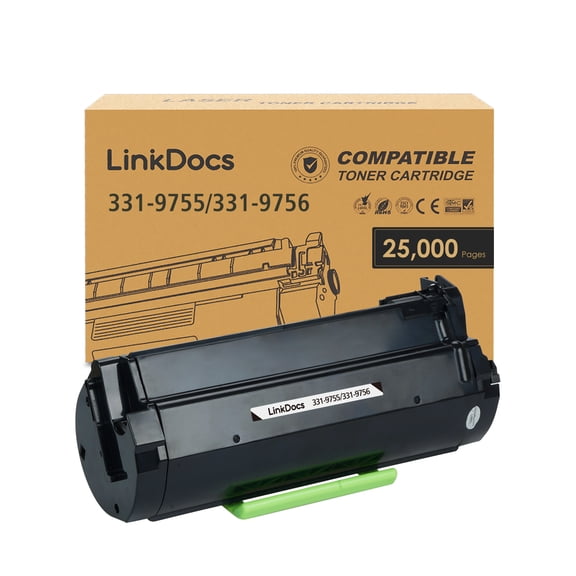 LinkDocs B5460, 2TTWC, 331-9755 Compatible Toner Cartridge for Dell B5460dn, B5465dnf Laser Printer, 25,000 Pages