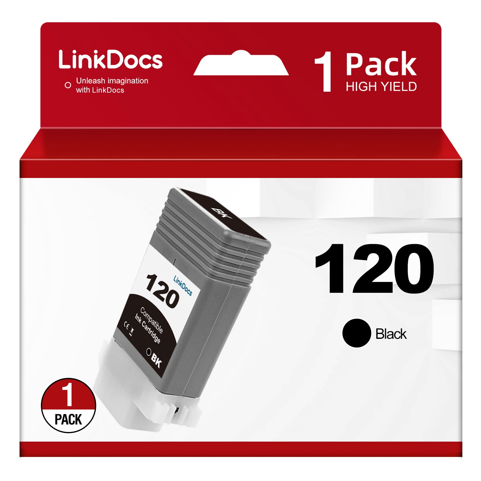 LinkDocs Compatible PFI120 PFI-120 Black Ink Cartridges (130ml ...