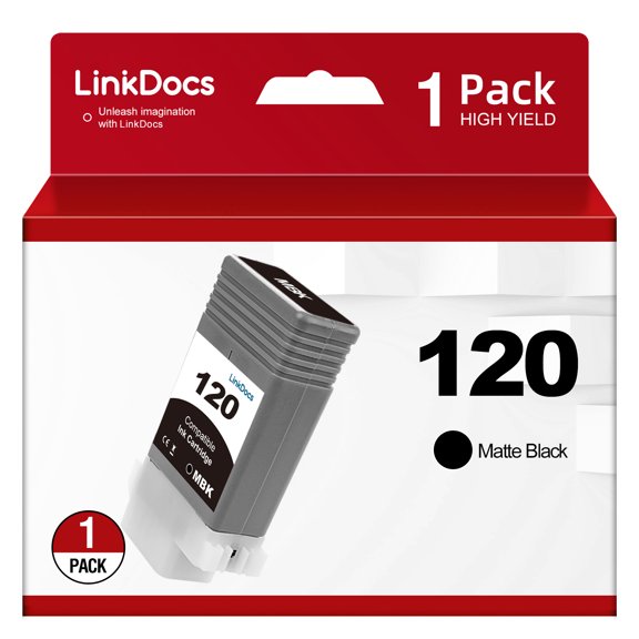 LinkDocs Compatible PFI120 PFI-120 Matte Black Ink Cartridges Replacement for Canon PFI120 PFI-120 PFI-120MBK Work for Canon ImagePROGRAF IPF TM-200 TM-205 TM-300 TM-305 and GP-200 GP-300 Printer