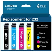 LinkDocs Ink Replacement for T232 232 Ink Cartridge Replacement for for Epson XP-4200 XP-4205 WF-2930 WF-2950 Black Cyan Magenta Yellow 4 Pack
