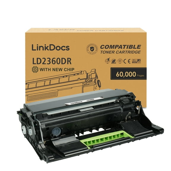 LinkDocs Dell B2360 331-9811 331-9810 KVK63 High Yield Replacement Imaging Drum Unit for Dell Laser Printer B2360d B2360dn B3460dn B3465dnf S2830dn