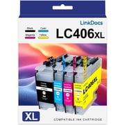 LinkDocs LC406XL Compatible for LC406 Ink Cartridges Replacement for Brother LC406 Ink MFC-J4335DW MFC-J5855DW MFC-J4535DW MFC-J6955DW MFC-J6555DW MFC-J5955DW MFC-J4345DW Printer4 Pack