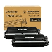 LinkDocs TN660 High Yield Toner Cartridge Replacement for Brother TN-660 TN630 work for Brother HL-L2300D HL-L2380DW HL-L2320D DCP-L2540DW MFC-L2700DW MFC-L2685DW Printer 2 Black Toner