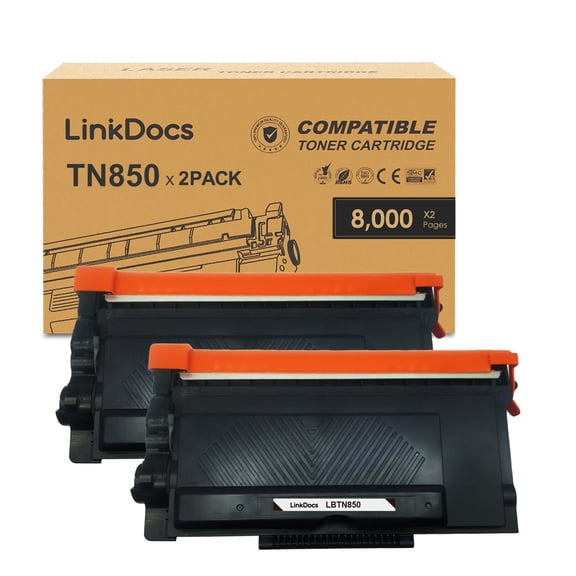 LinkDocs TN850 High Yield Toner Cartridge Replacement for Brother TN850 TN-850 TN-820 TN820 use with Brother HL-L5200DW HL-L6200DW MFC-L5700DW MFC-L5800DW MFC-L5900DW DCP-L5600DN Printer (2 Packs)