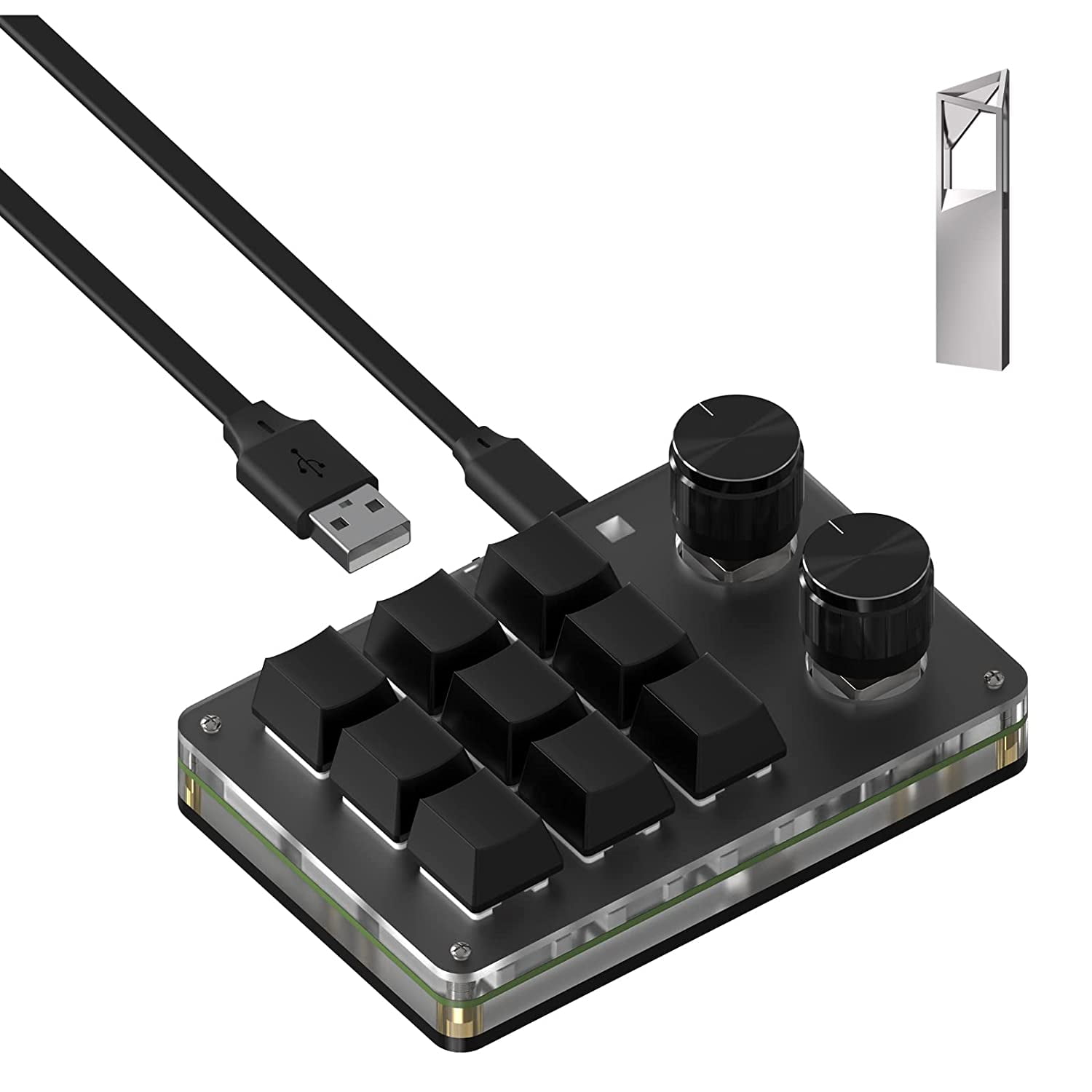 LinkIdea Mechanical Keyboard, 9-Key Programmable Multifunction Mechanical Gaming Keyboard, and Dual Custom Control Knobs Support Floating Windows for Windows, Vista, NKRO, Hotkeys and Macros.