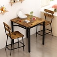 thumbnail image 1 of LinkRomat Counter Height Kitchen Table Set with 2 Bar Stools, Modern Bar Table with Storage Shelf, Compact Dining Table Set for Small Space,Dining Room, Apartment, Rustic Brown, 1 of 9
