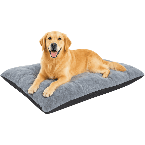 LinkRomat Washable Dog Bed for Large Dogs Dog Crate Mat 43 Inch Comfy Fluffy Kennel Pad Anti-Slip for Dogs Up to 85 lbs, 43" x 30"
