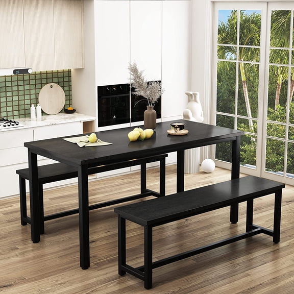 LinkRomat 43 Inch Dining Table Set for 4, Kitchen Table and Chairs Set, Small Dinette Table Set for Apartment or Dining Room