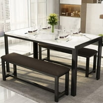 LinkRomat 47 Inch Dining Table Set for 4, 5 Piece Kitchen Table and Chairs Set, Compact Dining Room Table Set for Home or Apartment