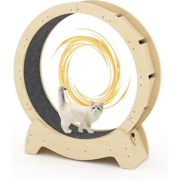 LinkRomat Cat Exercise Wheel Indoor Treadmill, Quiet Large Cat Running Wheel for All Size Cats (35.5"/39.4"/43.3")