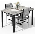 thumbnail image 1 of LinkRomat Dining Table Set for 2, Small Kitchen Table with Upholstered Chairs, Industrial Dining Set for Apartment Breakfast Nook, Gray, 1 of 9
