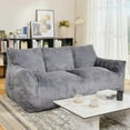 thumbnail image 1 of LinkRomat Faux Fur Loveseat, Oversized 2-Seater Sofa with High-Density Foam, for Living Room & Bedroom, No Assembly Required, Gray, 1 of 8