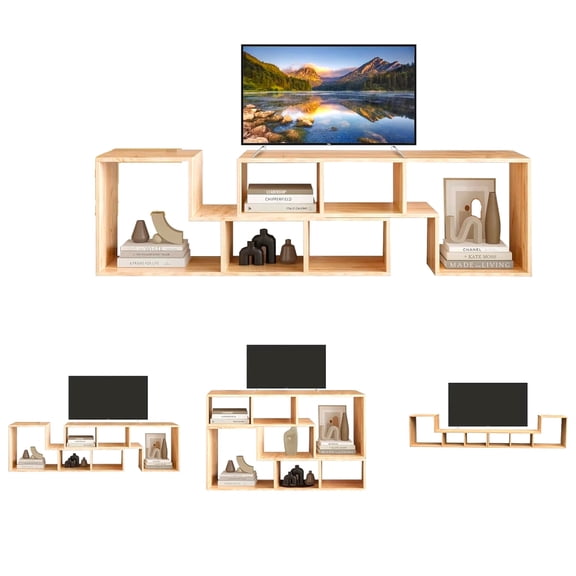 LinkRomat Free-Combination Cube Bookshelf 2 Shelf Bookcase, Deformable Open Storage Bookcase Shelf for Living Room, Bedroom, Home Office, Oak