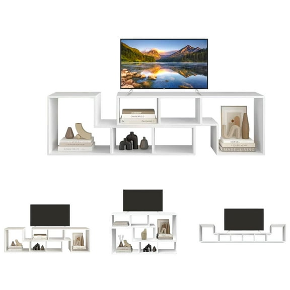 LinkRomat Free-Combination Cube Bookshelf 2 Shelf Bookcase, Deformable Open Storage Bookcase Shelf for Living Room, Bedroom, Home Office, White