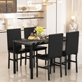 thumbnail image 1 of LinkRomat Dining Table Set for 4, Faux Marble Kitchen Table Set with 4 Leather Upholstered Chairs, 5 Piece Modern Dinette for Dining Room, 1 of 12
